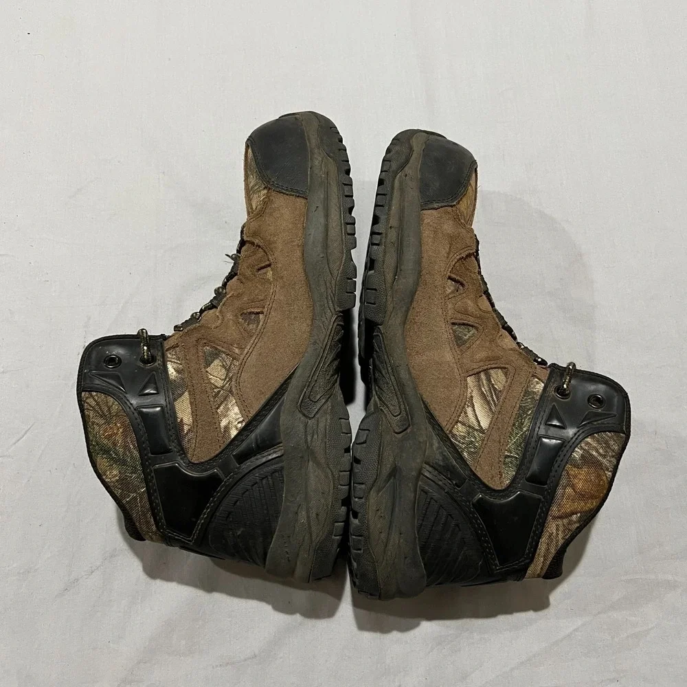 Brahma Mens Camo Leather Buck Steel Toe Rugged Style Work Boots Shoes Size 10.5W